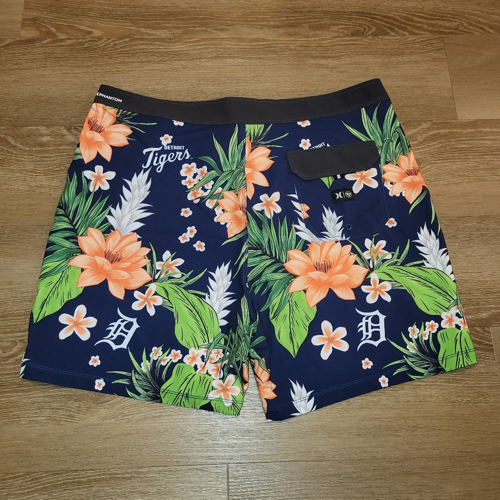 Hurley Phantom '47 MLB Detroit Tigers Swim Board Shorts Mens Size 38 18" Length - Picture 3 of 7
